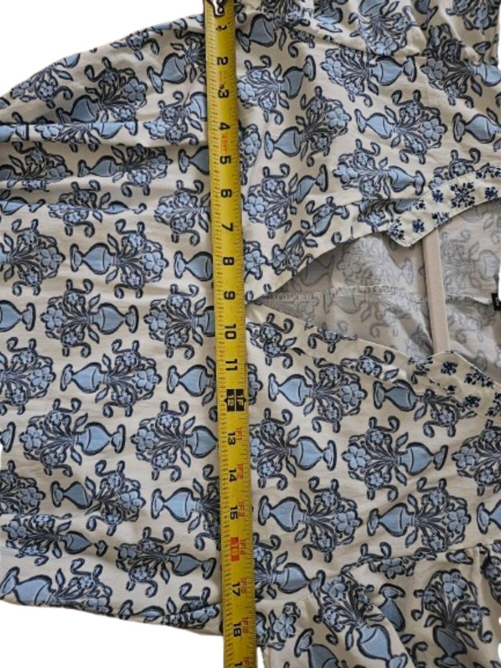 Magari Italy Blue& White Floral Urn Mixed Floral Print Maxi Dress Size M - Picture 11 of 13